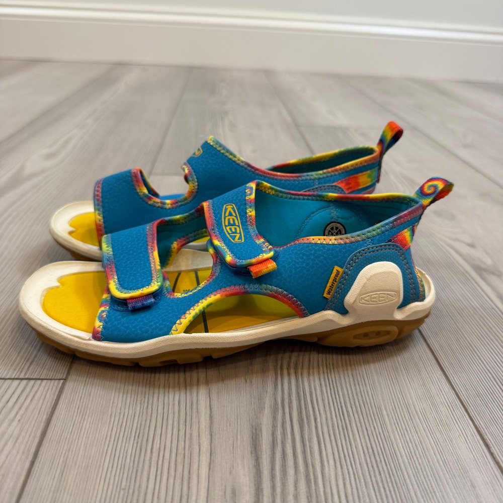 Keen Knotch Creek Youth 3 Blue Rainbow Tie Dye Water Sandals 1025647